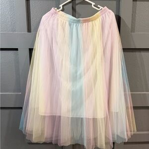Unique Vintage Pastel Rainbow Tulle Skirt